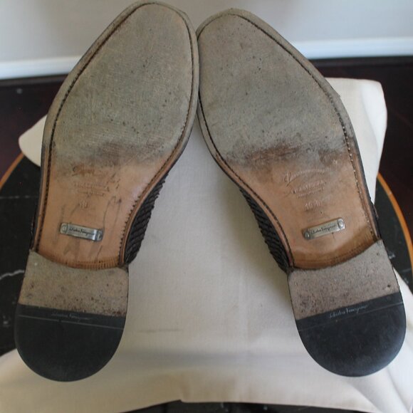 Salvatore Ferragamo Men's dark brown Snakeskin Tramezza Buckle-Ups US size 11 - Picture 8 of 8